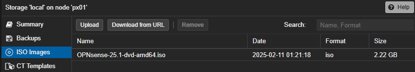PVE ISO Images List Populated