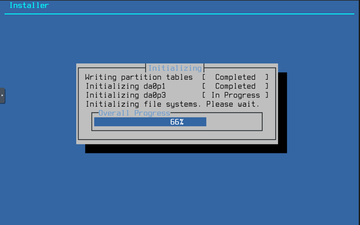 OPNsense Installer Installation Progress