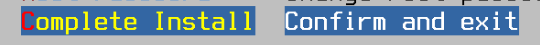 OPNsense "Complete Install" button"