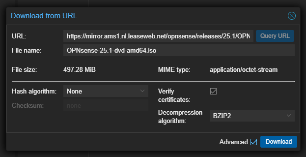 PVE ISO "Download from URL" Wizard